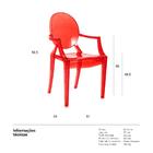 Cadeira Acrílica Sophia - Vermelho Translúcido