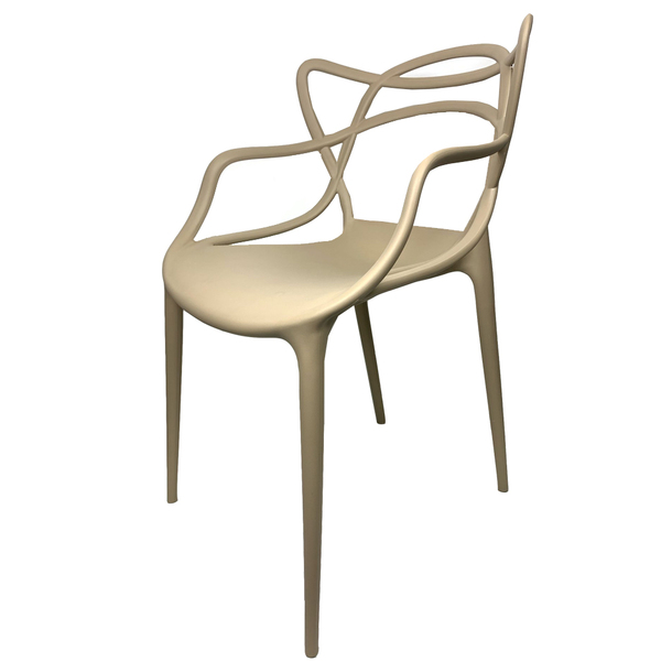 Cadeira Allegra Nude Empilhável Para Cozinha Sala De Jantar Ú