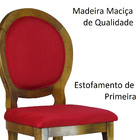 Cadeira Alta De Bistrô Medalhão Vermelho E Verniz Imbuia Enve