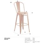 Cadeira Alta Iron Tolix Com Assento De Madeira Clara - 76 Cm