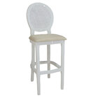 Cadeira Alta Para Balcão Medalhão Com Tela Sextavada Branco E