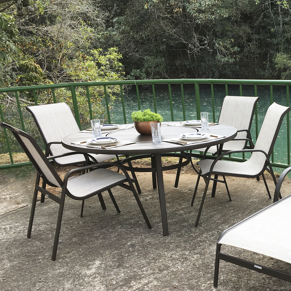 Cadeira Aluminio Cannes 94x57x75cm Branco E Bege Portinaty Leroy Merlin