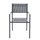 Cadeira para Jardim Alumínio com Braço Orion Alpha II Cinza 87,5x55x56,5cm Naterial