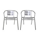 Cadeira Aluminio Jardim Kit 2 Unidades Banqueta Area Externa