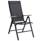 Cadeira Alumínio Reclinável Oris 110x67cm Cinza Escuro Naterial