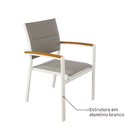 Cadeira Aluminio San Diego 85x55x55cm Branco