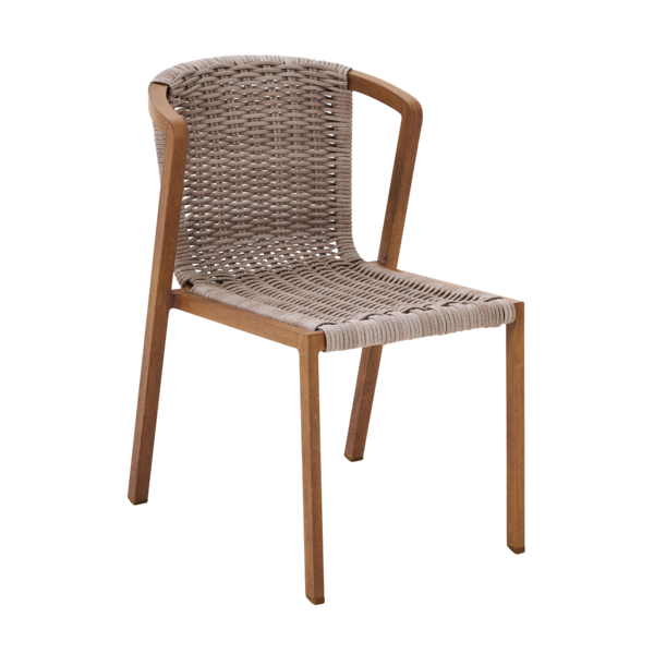 Cadeira para Jardim Alumínio sem Braço Gaia Marrom 81x52x65cm Naterial