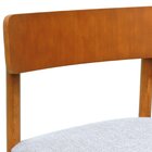 Cadeira Amber Madeira Maciça Assento Estofado Linho Impermeáv