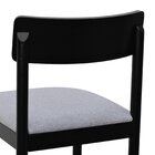 Cadeira Amber Madeira Maciça Assento Estofado Linho Preto/cin