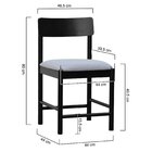 Cadeira Amber Madeira Maciça Assento Estofado Linho Preto/cin