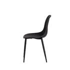 Cadeira Ana Base Metal Galvanizado Preta Sala Cozinha Jantar