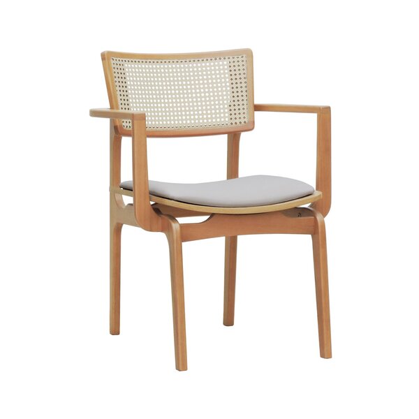 Cadeira Apollo Madeira Maciça Com Braço Encosto Telinha Assen