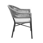 Cadeira Área Externa De Alumínio Bear Com Corda Naútica Preto