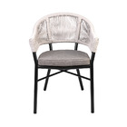 Cadeira Área Externa De Alumínio Bear Com Corda Naútica Preto