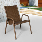 Cadeira Area, Jardim, Quintal Cor Bronze - Kit 4 Peças