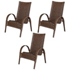 Cadeira Area, Jardim, Quintal Cor Chocolate - Kit 3 Peças