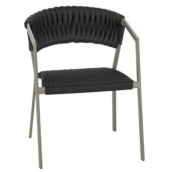 Cadeira Atenas Tricô Náutico E Alumínio Com Proteção Uv Para