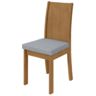 Cadeira Athenas 2 Unidades Linho Cinza Claro Amendoa Clean