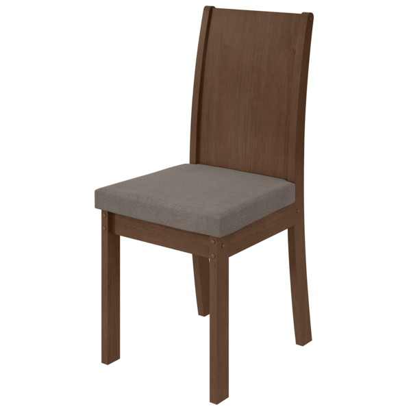 Cadeira Athenas 2 Unidades Tecido Suede Animale Bege Imbuia C