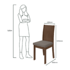 Cadeira Athenas 2 Unidades Tecido Suede Animale Bege Imbuia C