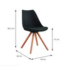 Cadeira Atlas Pp Assento Acolchoado Base Madeira Branco