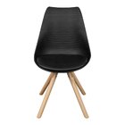 Cadeira Atlas Pp Assento Acolchoado Base Madeira Preto