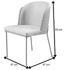 Cadeira Aurora Bouclé Cinza Metal Champanhe