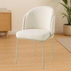 Cadeira Aurora Bouclé Off White Metal Champanhe