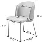 Cadeira Aurora Bouclé Off White Metal Champanhe