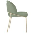 Cadeira Aurora Bouclé Verde Oliva Metal Champanhe