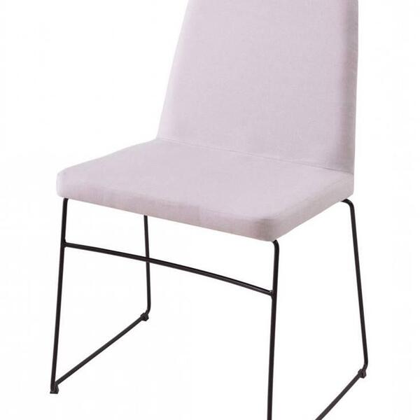 Cadeira Avec Linho Vinza Claro Base Preta - 61247