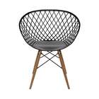 Cadeira Ayla Preta E Madeira