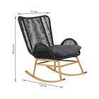 Cadeira de Balanço Aço e Corda Azul Escuro 97,5x71x113cm Palermo Plicosa