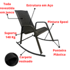 Cadeira Balanço Aconchego Varanda Descanso Jardim Leitura
