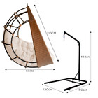 Cadeira Balanço Ninho Suspenso Com Suporte E Almofada Imperme
