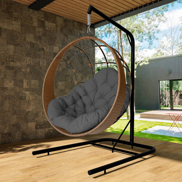 Cadeira Balanço Ninho Suspenso Com Suporte E Almofada Imperme