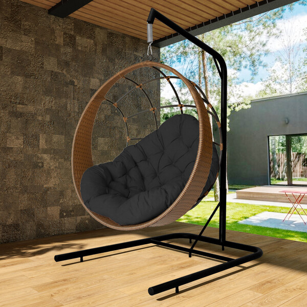 Cadeira Balanço Ninho Suspenso Com Suporte E Almofada Imperme