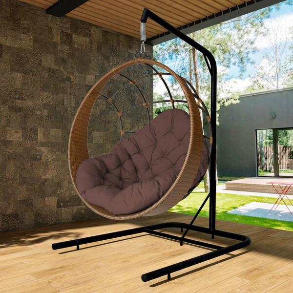 Cadeira Balanço Ninho Suspenso Com Suporte E Almofada Imperme