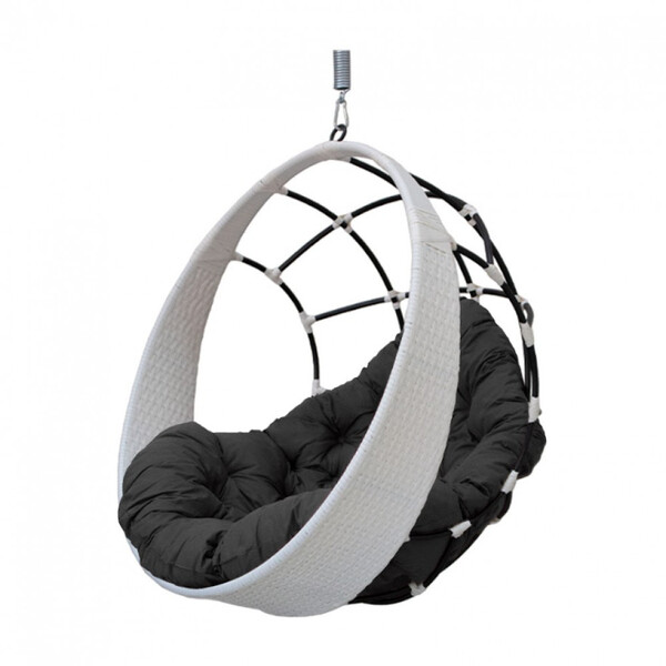 Cadeira Balanço Ninho Suspenso De Fibra Com Almofada Impermeá