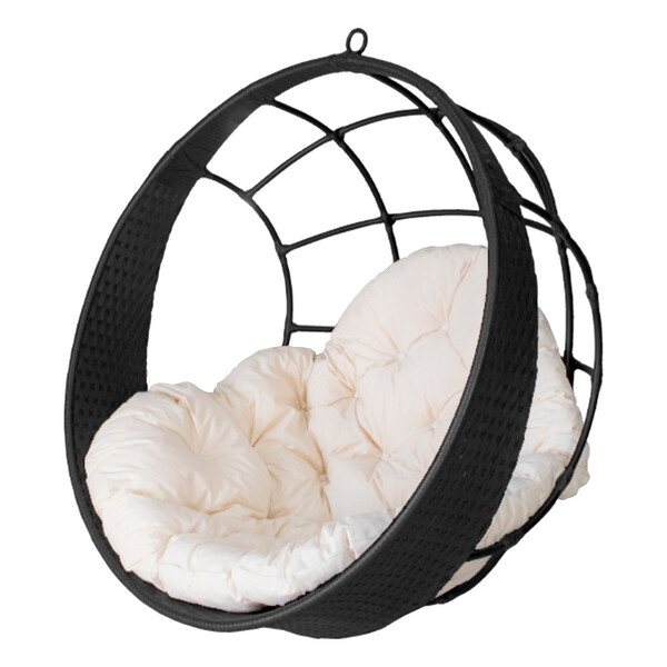 Cadeira Balanço Ninho Suspenso de Fibra com Almofada Impermeá