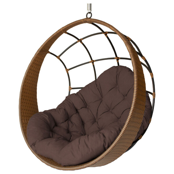 Cadeira Balanço Ninho Suspenso De Fibra Com Almofada Impermeá