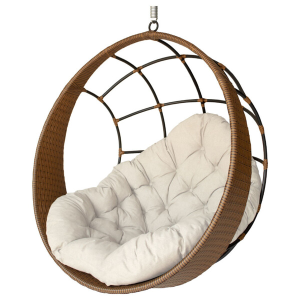 Cadeira Balanço Ninho Suspenso De Fibra Com Almofada Impermeá