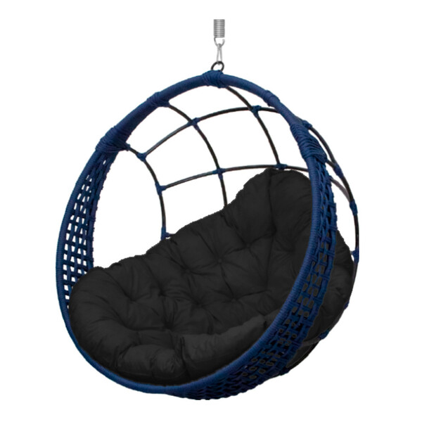 Cadeira Balanço Ninho Suspenso Em Corda Náutica Luxo