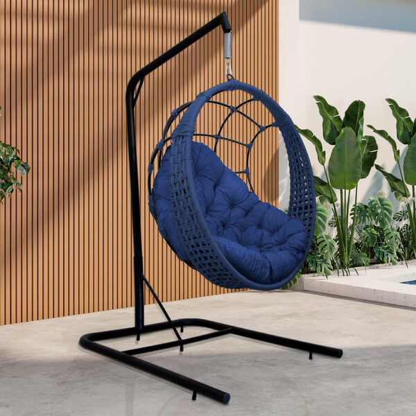 Cadeira Balanço Ninho Suspenso Em Corda Náutica Luxo Com Supo