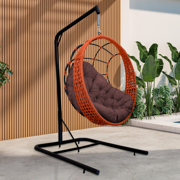 Cadeira Balanço Ninho Suspenso Em Corda Náutica Luxo Com Supo