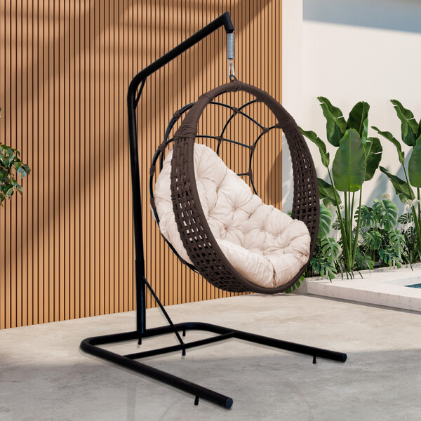 Cadeira Balanço Ninho Suspenso Em Corda Náutica Luxo Com Supo