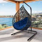 Cadeira Balanço Ninho Suspenso Gota Tramado Com Suporte E Alm