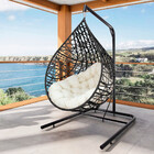 Cadeira Balanço Ninho Suspenso Gota Tramado Com Suporte E Alm