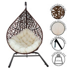 Cadeira Balanço Ninho Suspenso Gota Tramado Com Suporte E Alm