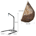 Cadeira Balanço Ninho Suspenso Gota Tramado Com Suporte E Alm